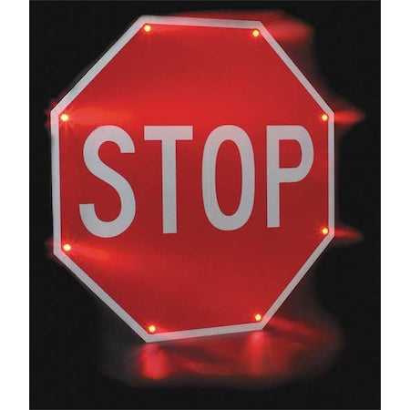 Tapco 2180-00205 LED Stop Sign, Stop, White/Red, 36