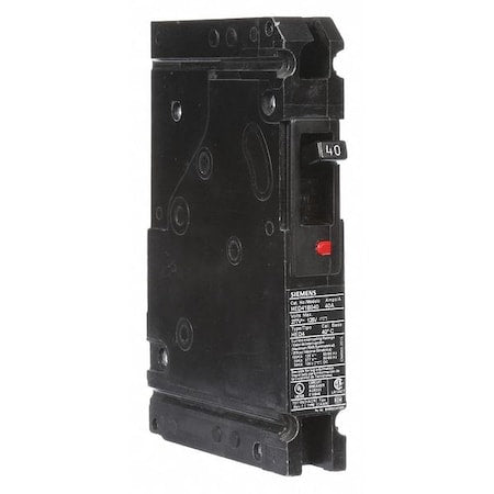 Siemens HED41B040 Molded Case Circuit Breaker, HED4 Series, 40A, 1 Pole, 277V AC, 25kA at 277V AC
