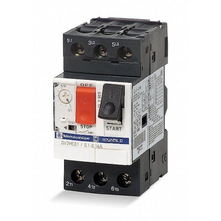 Square D GV2ME02 Manual Motor Starter, Not Applicable, 3 P, 3 Phase, Push Button, 0.25 A