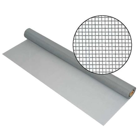 NO-SEE-UMS 3003502 Door and Window Screen, Fiberglass, 48 in W, 100 ft L, 0.013 in Wire Dia, Silver