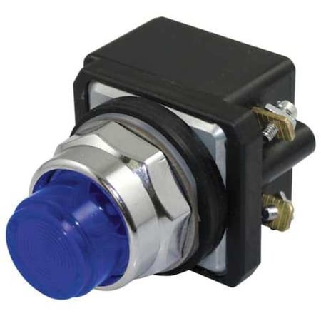 DAYTON 30G384 Pilot Light, LED, 24V, 30 mm, Chrome, BL