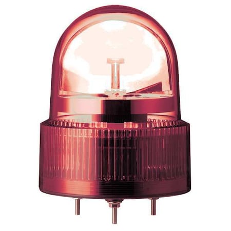 Schneider Electric XVR12B04 Beacon Light, Red, LED, 24V AC/DC, 138 FPM, 4 23/32 in Dia., Bolt And Nut