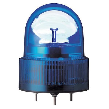 Schneider Electric XVR12B06 Beacon Light, Blue, LED, 24V AC/DC, 138 FPM, 4 23/32 in Dia., Bolt And Nut