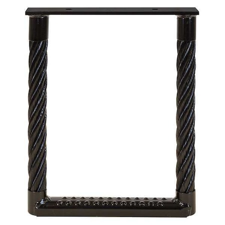 Buyers Products 5231512 Black Powder Coated Cable Type Truck Step - 15 x 12 x 1.38 Inch Deep