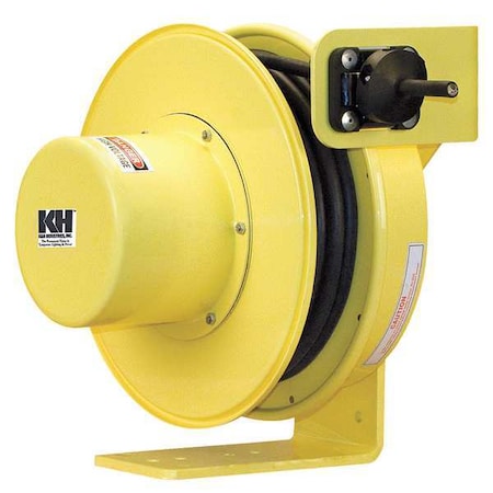 K & H Industries RTFM4L-WW-B14K Cord Reel, Flying Lead, 14 AWG, Yellow Reel Color, 50 ft Length