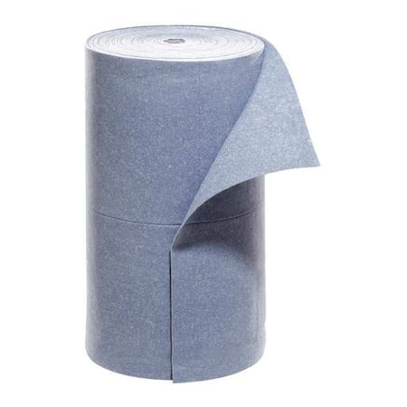 PIG BLU104 Sorbent Roll, 41 gal, 30 in x 150 ft, Universal, Blue, Fibers