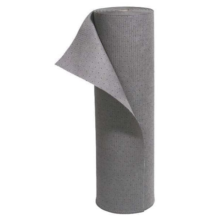 PIG MAT256 Sorbent Roll, 11 gal, 33 in x 75 ft, Universal, Gray, Polyester, Polypropylene