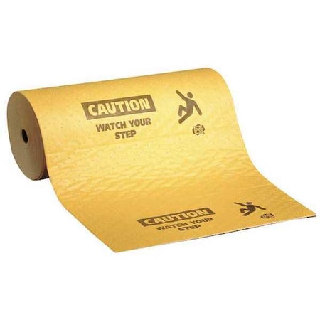 PIG MAT607-748 Sorbent Roll, 13 gal, 24 in x 75 ft, Universal, Yellow, Polypropylene