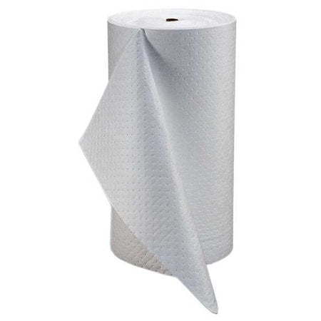 PIG MAT212 Sorbent Roll, 40 gal, 30 in x 150 ft, Oil, White, Polypropylene