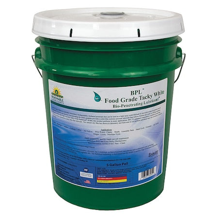 Renewable Lubricants 87074 General Purpose Lubricant, 5 gal, Pail, Vegetable Oil Base, 294 Degrees F Max Op Temp, White, BPL