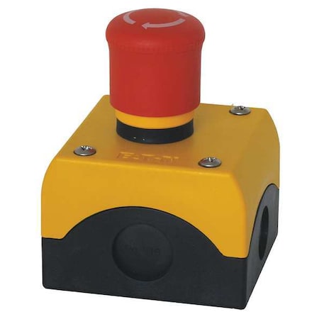 Eaton M22-C1-M13H ControlStation, Feed-Thru, PushButton, Red