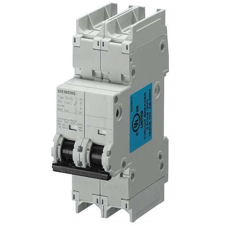 Siemens 5SJ42508HG41 Miniature Circuit Breaker, 5SJ4 Series, 50A, 2 Pole, 240V AC, 10kA, D Curve