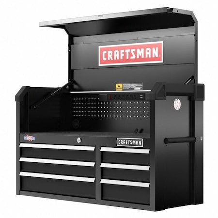 Craftsman CMST98269BK S2000 Open Tool Chest, 6 Drawer, Black, Steel, 40-1/2 in W x 16 in D x 24-1/2 in H