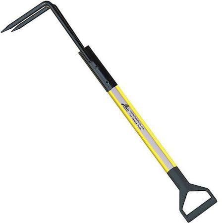 Leatherhead Tools DBY-6RH-D Rubbish Hook, 6 ft. Dog Bone Pole, HiViz Yellow, D-Handle