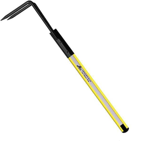 Leatherhead Tools DBY-10RH-B Rubbish Hook, 10 ft. Dog Bone Pole, HiViz Yellow
