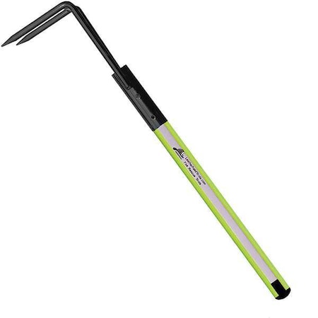 Leatherhead Tools DBL-10RH-B Rubbish Hook, 10 ft. Dog Bone Pole, HiViz Lime