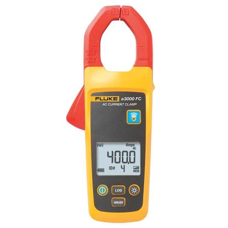 Fluke FLK-A3000FC Digital Clamp Meter, LCD, 400 A, 1.3 in (33 mm) Jaw Capacity, CAT III 600V Safety Rating