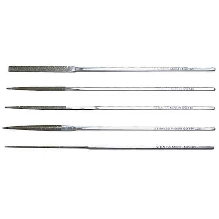 Strauss MI8632D181 Escapement File Set, Swiss, 5 Pieces