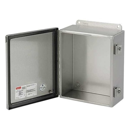 Nvent Hoffman A1412CHNFSS6 Screw Down Clamps Electrical Enclosures, 14 in H, 6 in D, 12 in W, 12, 3R, 4, 4X