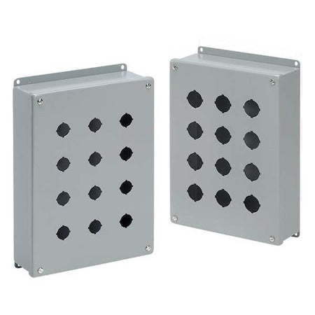 Nvent Hoffman E6PB Push Button Enclosure, 30 mm, 6Holes, Steel