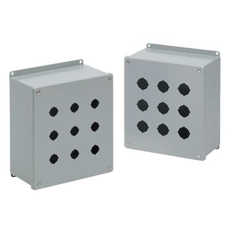 Nvent Hoffman E6PBX Push Button Enclosure, 30 mm, 6Holes, Steel