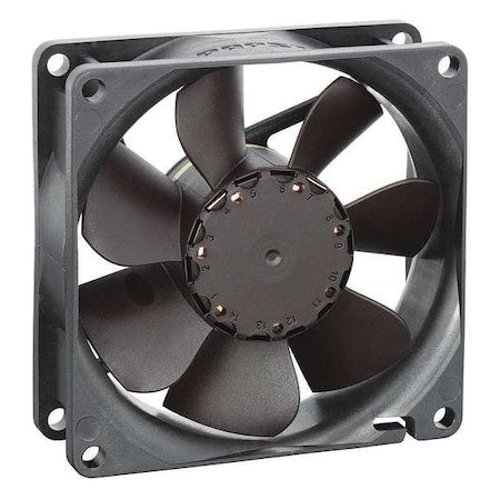 EBM-Papst 8414NMU Axial Fan, Square, 24V DC, 1 Phase, PBT Plastic, 3 3/16 in W.