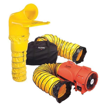 Allegro Industries 9520-43M Confined Space Blower, Orange/Yellow, 16