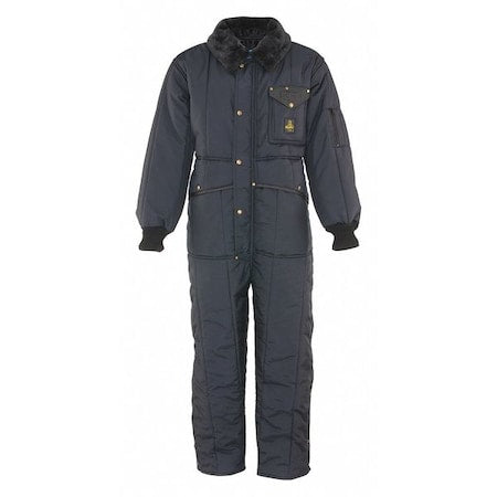 Refrigiwear 0344RNAV3XL Iron-Tuff Insulated Coverall, Nylon, 400 den Fabric Weight, 32 in Inseam, Navy, 3XL