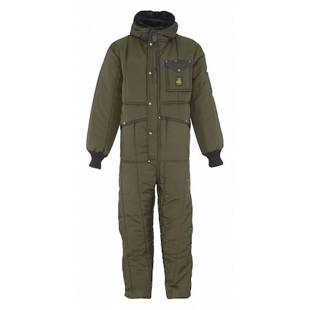 Refrigiwear 0381RSAG2XL Iron-Tuff Coverall with Hood, Nylon, 400 den Fabric Weight, 31 1/2 in Inseam, Sage, XXL