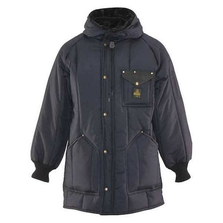 Refrigiwear 0360RNAV4XL Men's Ice Parka, Nylon, Zipper with Storm Flap, Navy, 4Xl
