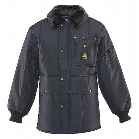 Refrigiwear 0342RNAV5XL Men's Winter Jacket, Nylon, Zipper, Navy, 5XL