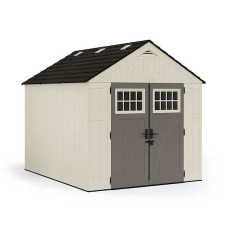 Suncast BMS8100 Storage Shed, Resin, 547 cu ft, Vanilla, Slate, Stoney, Black