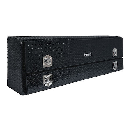 Buyers Products 1725640 21x13x72 Inch Gloss Black Diamond Tread Aluminum Pick-Up Contractor With Lower Door