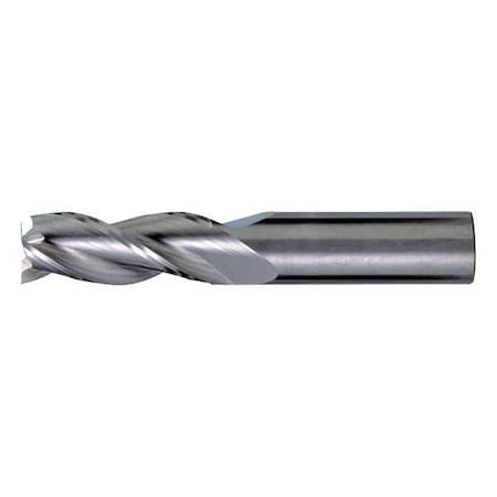 Cleveland C60641 3-Flute Carbide Square Single End High-Perf End Mill for Aluminum CTD CEM-AM3 Bright 5/8x5/8x3-3/4x6