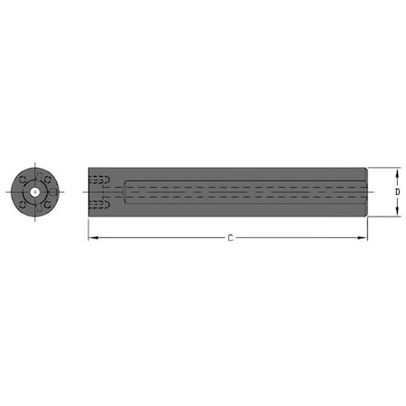 Ultra-DEX USA 911-000-007 Indexable Boring Bar, A2500-24, 24 in L, High Speed Steel
