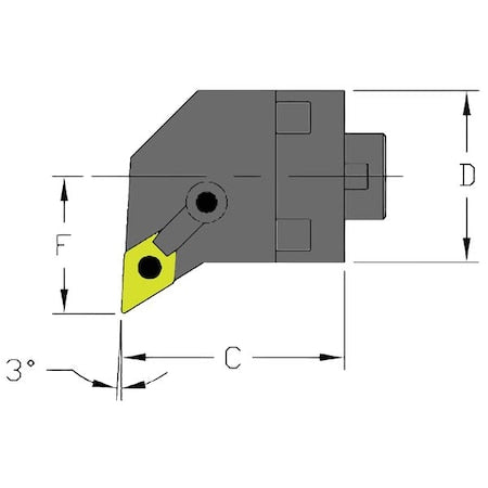 Ultra-DEX USA 912-000-029 Indexable Cutting Head Unit, MH20 MDUNR4-CFT, 1-5/8 in L, Steel, 55 Degrees Diamond Insert Shape
