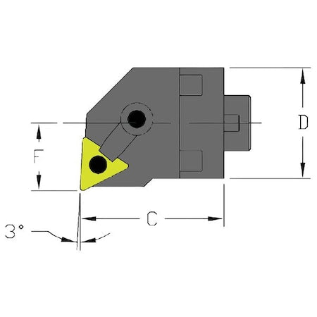 Ultra-DEX USA 912-000-032 Indexable Cutting Head Unit, MH20 MTUNR3-CFT, 1-5/8 in L, Steel, Triangle Insert Shape