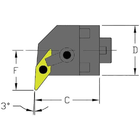 Ultra-DEX USA 912-000-033 Indexable Cutting Head Unit, MH20 MVUNL3-CFT, 1-5/8 in L, Steel, 35 Degrees Diamond Insert Shape