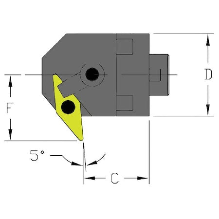 Ultra-DEX USA 912-000-068 Indexable Cutting Head Unit, MH24 MVXNL3-CFT, 1.1200 in L, Steel, 35 Degrees Diamond Insert Shape
