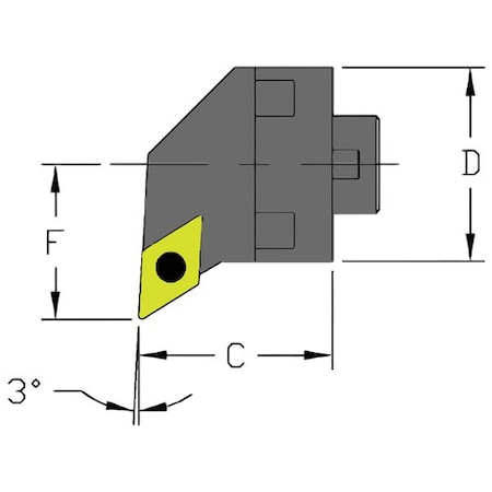 Ultra-DEX USA 912-000-114 Indexable Cutting Head Unit, MH28 SDUCR3-CFT, 1-1/4 in L, Steel, 55 Degrees Diamond Insert Shape