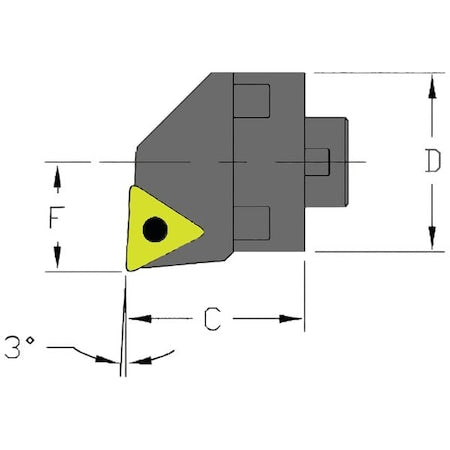 Ultra-DEX USA 912-000-021 Indexable Cutting Head Unit, MH16 STUCR2-CFT, 0.7900 in L, Steel, Triangle Insert Shape