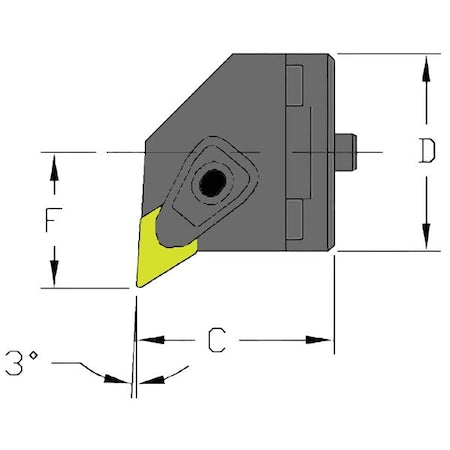 Ultra-DEX USA 912-000-248 Indexable Cutting Head Unit, SH24 DDUNR4, 1.2600 in L, Steel, 55 Degrees Diamond Insert Shape