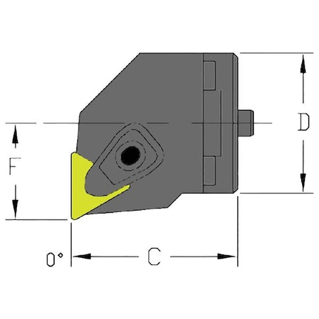 Ultra-DEX USA 912-000-250 Indexable Cutting Head Unit, SH24 DTFNR3, 1.4960 in L, Steel, Triangle Insert Shape