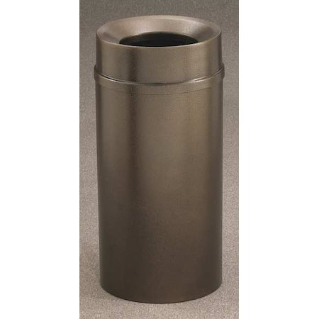 Glaro F2051-BV-BV 33 gal. Steel Round Trash Can, Brown