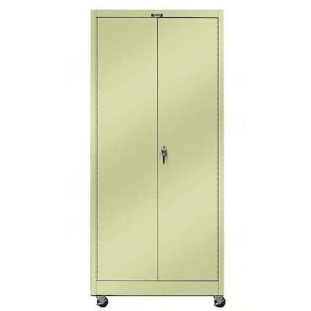 Hallowell 825S24MA-PT Solid Door Storage Cabinet, 48 in W, 84 in H, 24 in D, Tan
