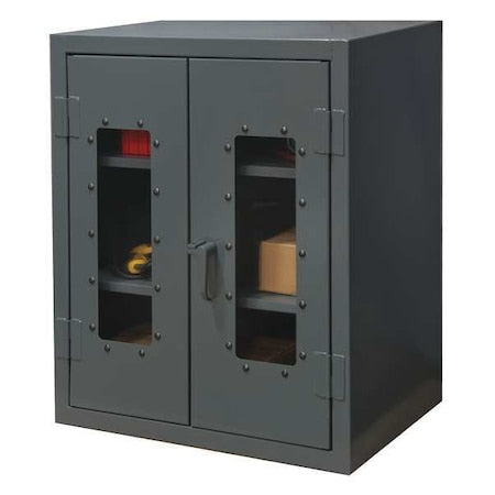 Durham MFG HDCC243636-2S95 Shelving Storage Cabinet, 36 in H, 36 in W, 24 in D, Swing, Padlock Hasp, Gray, 2 Shelves, 0