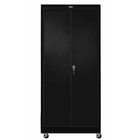Hallowell 425S24MA-ME Solid Door Storage Cabinet, 48 in W, 72 in H, 24 in D, Black