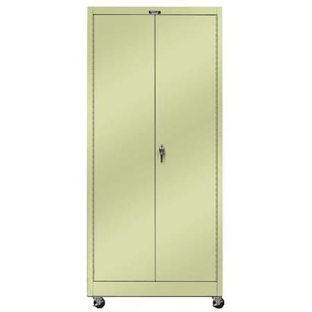 Hallowell 425S24MA-PT Solid Door Storage Cabinet, 48 in W, 72 in H, 24 in D, Tan