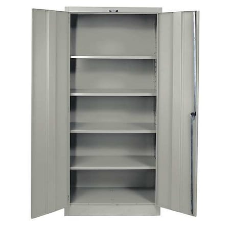 Hallowell 425S24HG Shelving Storage Cabinet, 72 in H, 48 in W, 24 in D, Swing, Keyed, Dark Gray, 4 Shelves, 0 Drawers