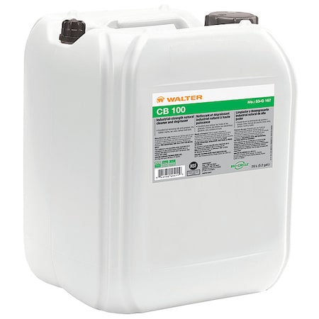 Walter 53G167 CB 100 Cleaner/Degreaser, 5.2 gal Pail, Ready to Use, Water Based